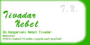 tivadar nebel business card